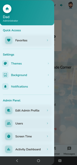 Home Screen & Side Menu